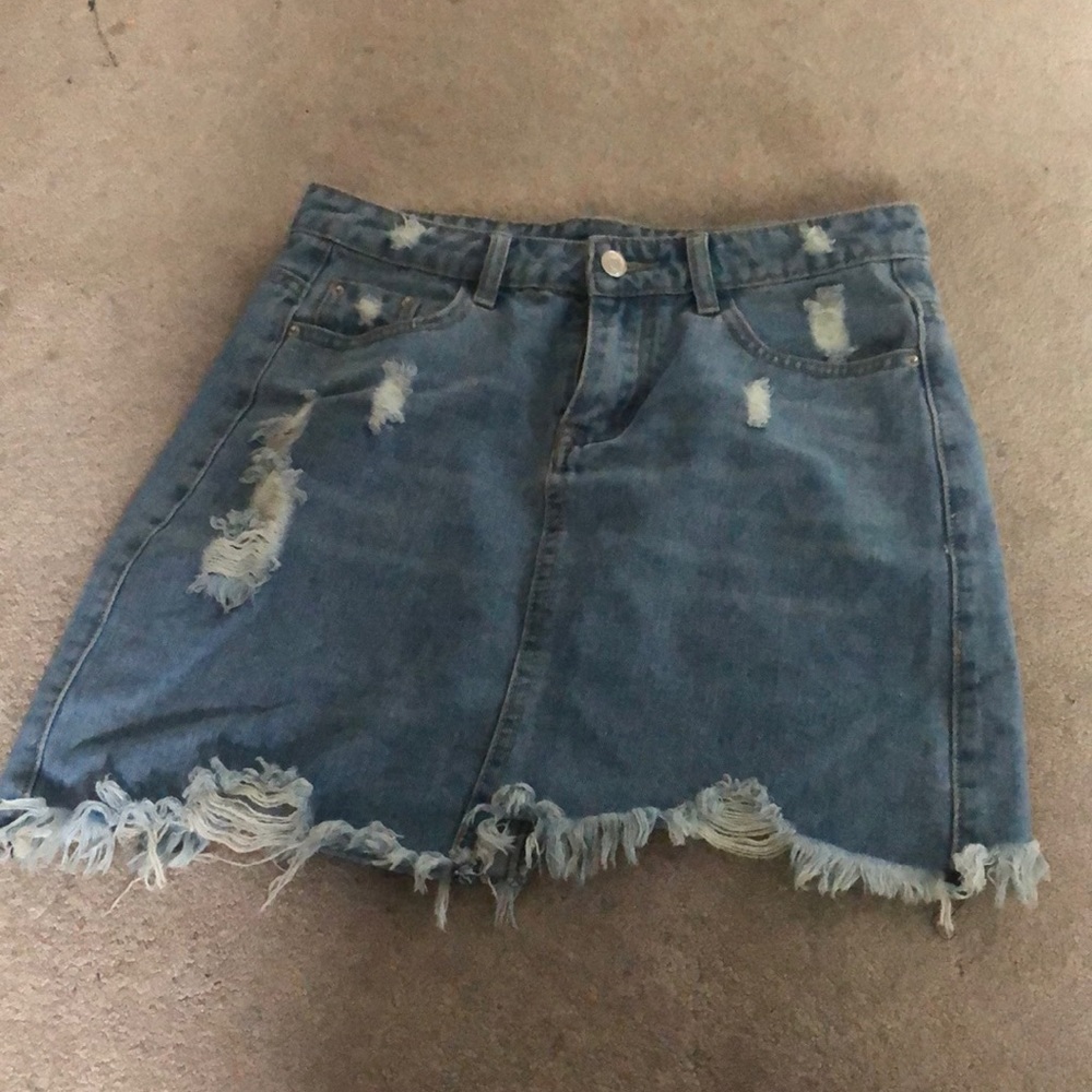 Distressed Jean skirt